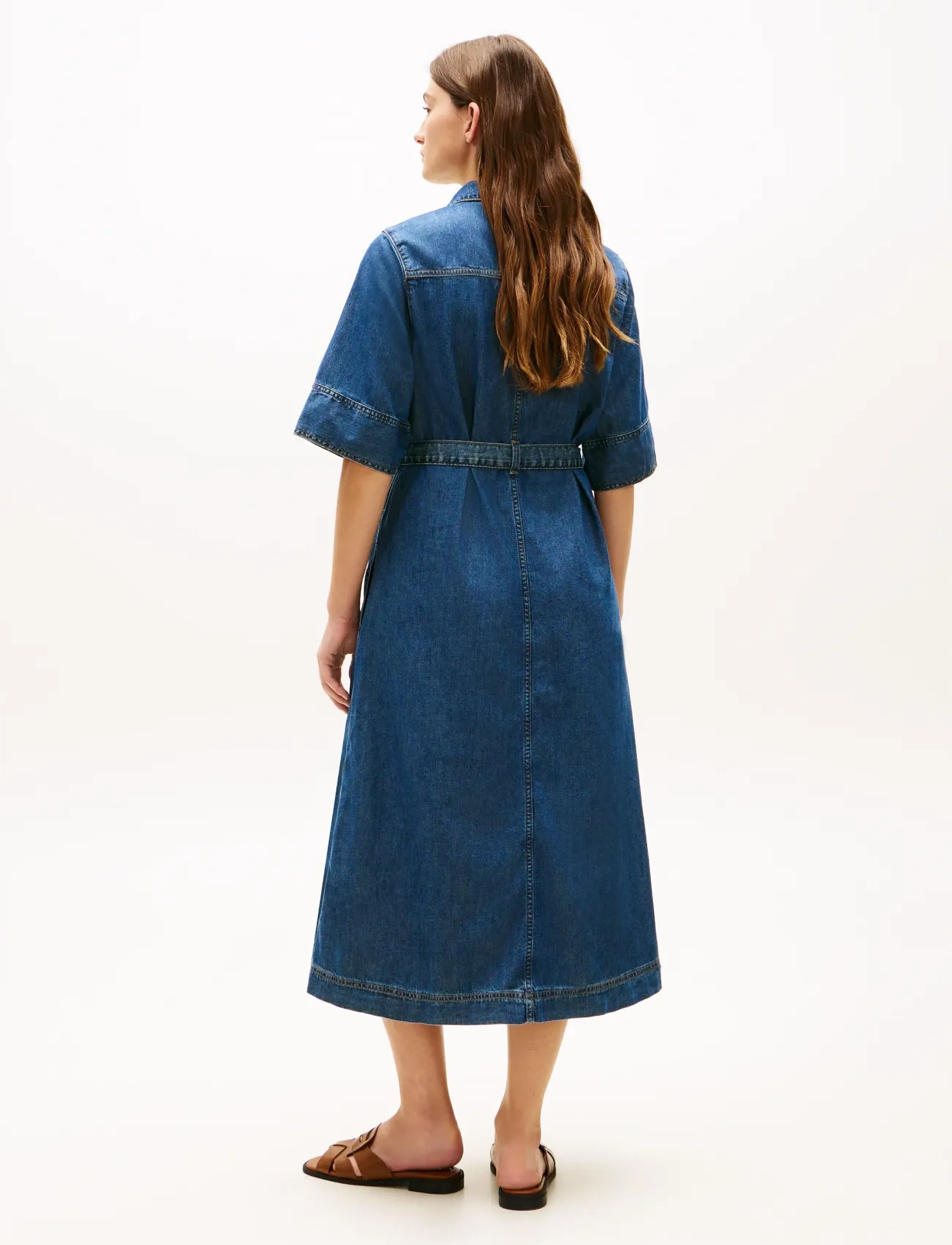 Tommy Hilfiger - DNM LOR FIT & FLARE SS DRESS - shirt dresses - lor - 4