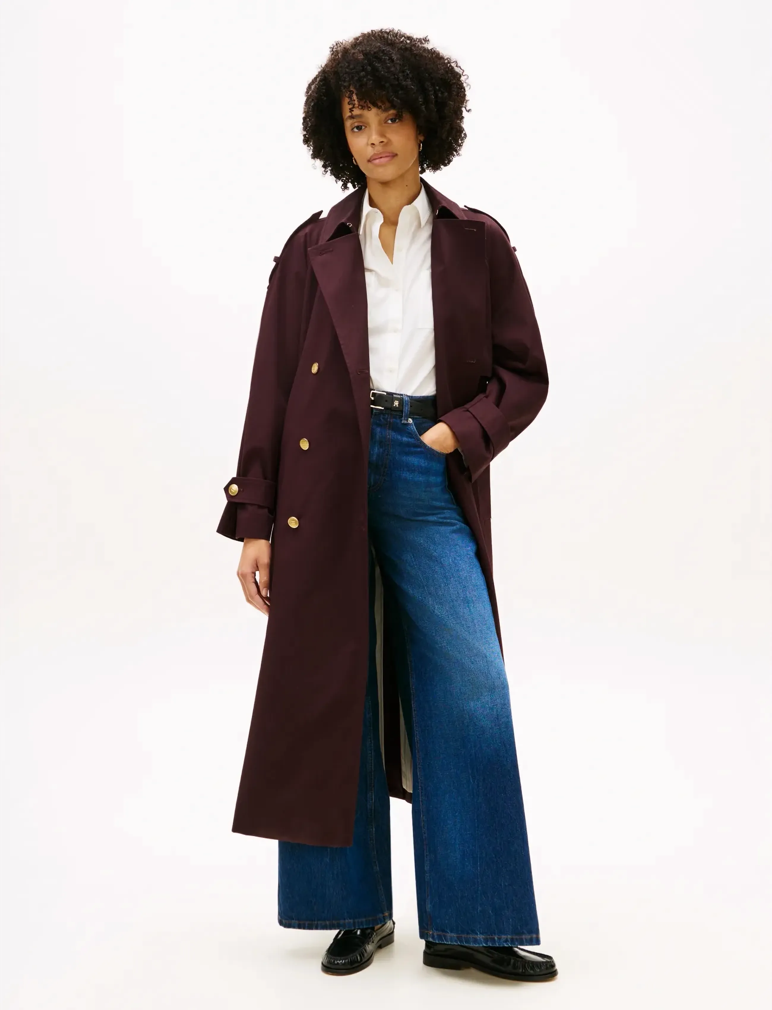 Tommy Hilfiger OVERSIZED COTTON TRENCH COAT - Frakker - DEEP SEDONA / burgundy
