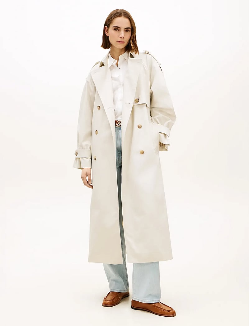 Tommy Hilfiger - OVERSIZED COTTON TRENCH COAT - vihmamantlid - light silt - 0