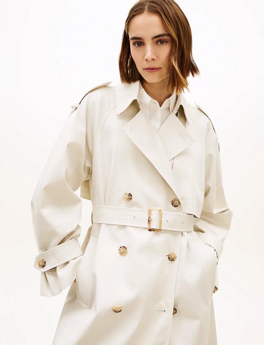 Tommy Hilfiger - OVERSIZED COTTON TRENCH COAT - trencze - light silt - 2