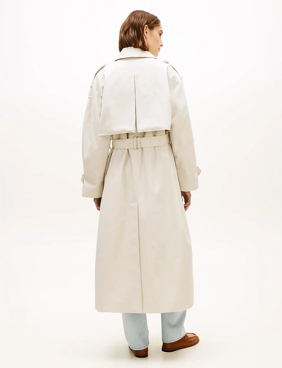 Tommy Hilfiger - OVERSIZED COTTON TRENCH COAT - trencze - light silt - 4