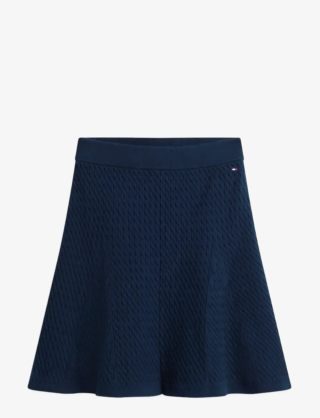 Tommy Hilfiger - CO CABLE FINE GG MINI SKIRT - knitted skirts - dark night navy - 1