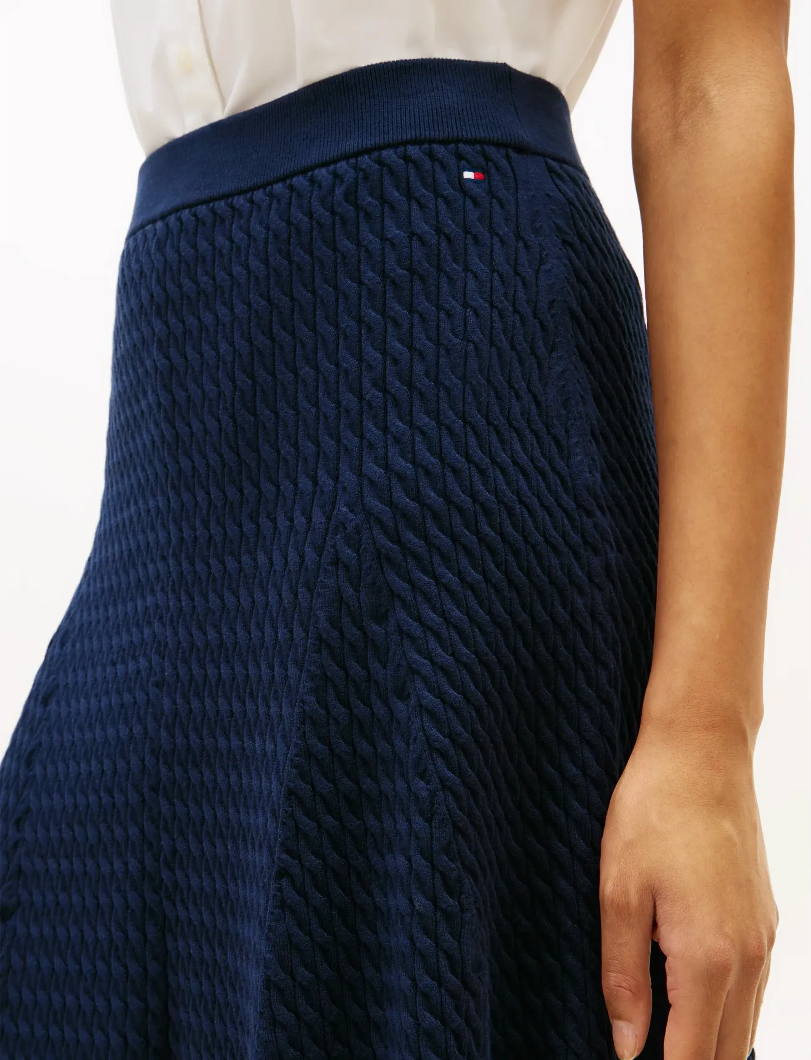 Tommy Hilfiger - CO CABLE FINE GG MINI SKIRT - strickröcke - dark night navy - 5