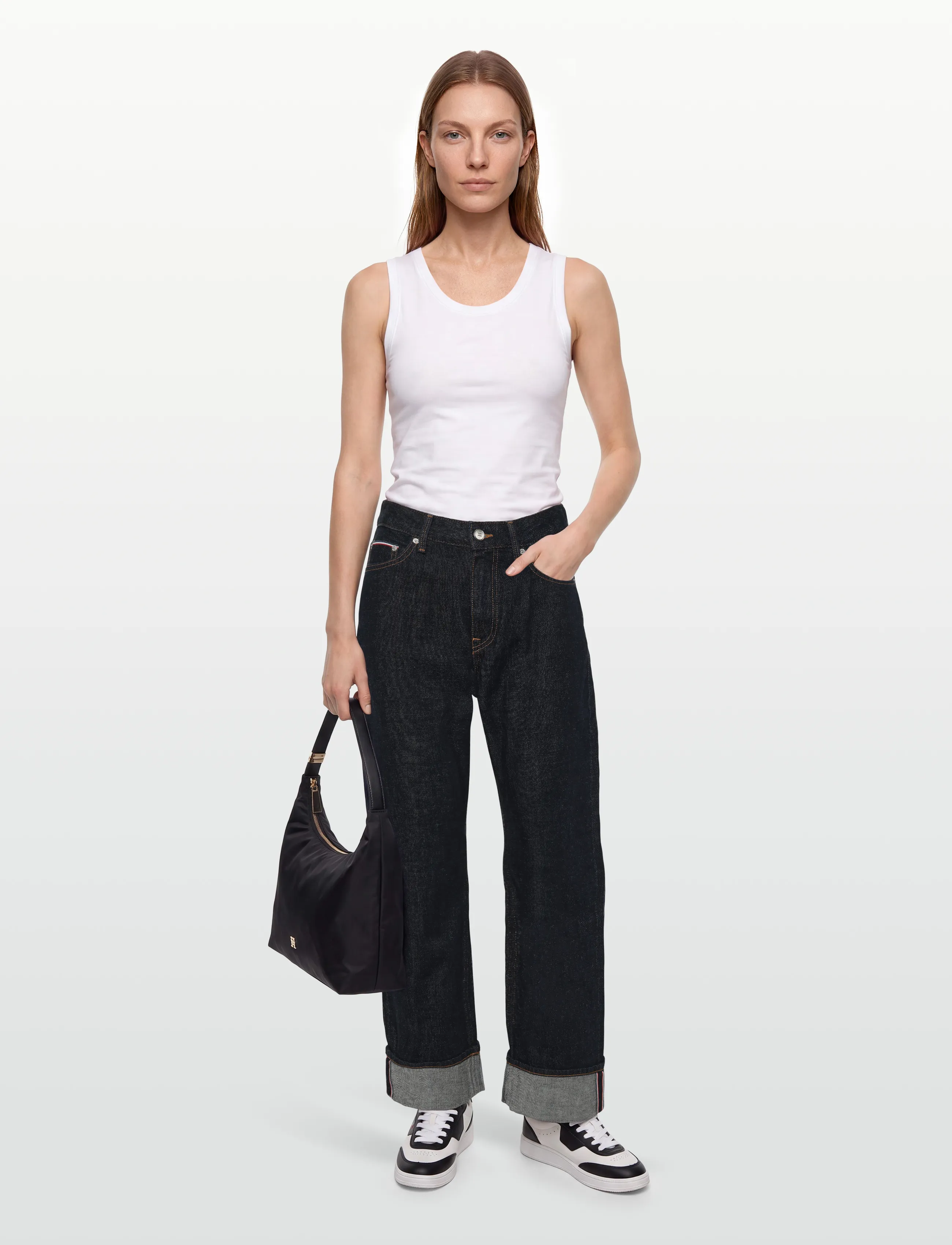 Tommy Hilfiger Dnm Rinse Selvedge Loose Str Rw, 27 x 30, Jeans, Marineblau - Wide, Frauen
