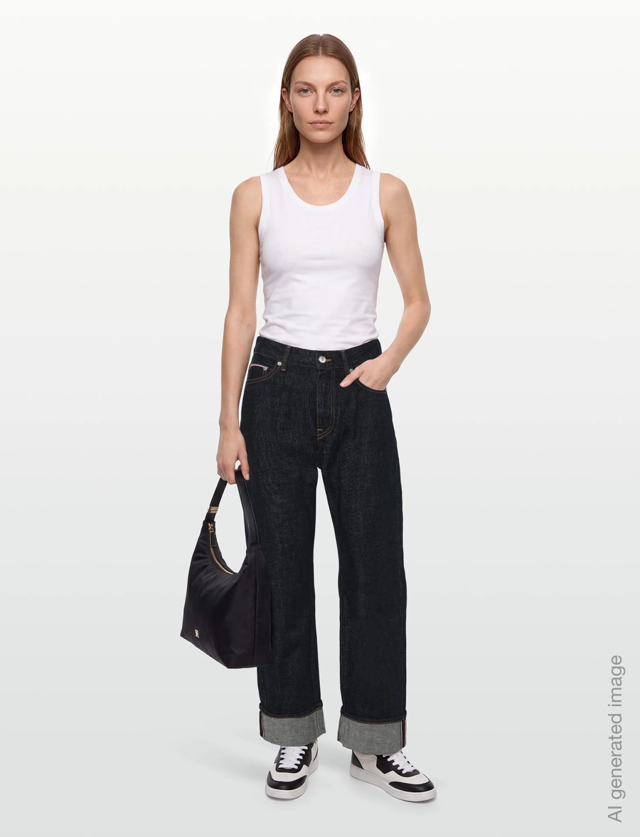 Tommy Hilfiger - DNM RINSE SELVEDGE LOOSE STR RW - vida jeans - rinse - 0