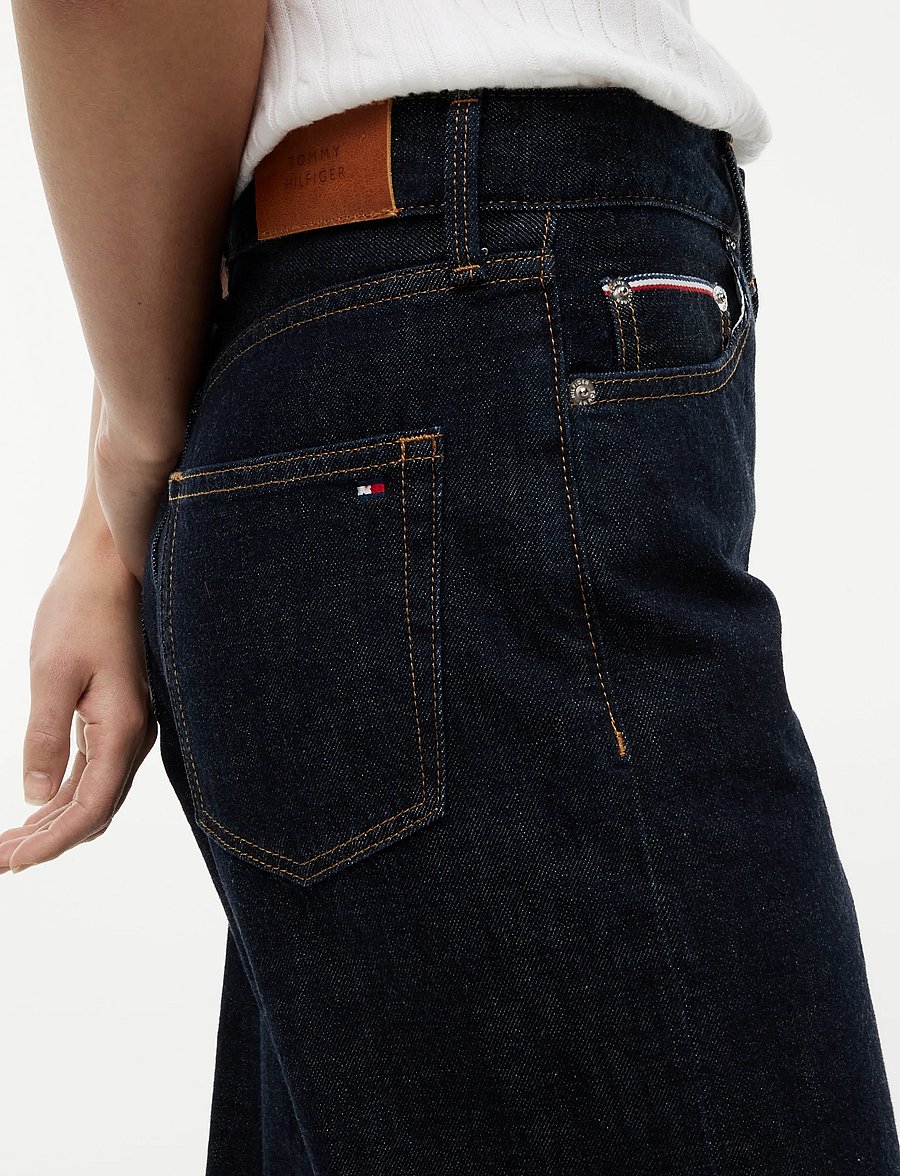 Tommy Hilfiger - DNM RINSE SELVEDGE LOOSE STR RW - hosen mit weitem bein - rinse - 5