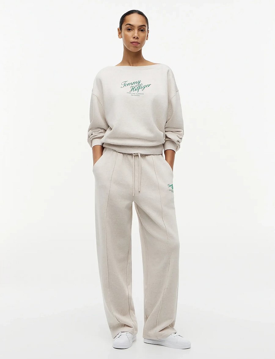 Tommy Hilfiger - MDRN SCRIPT TERRY SWEATPANTS - sportinės kelnės - heather oatmilk - 3