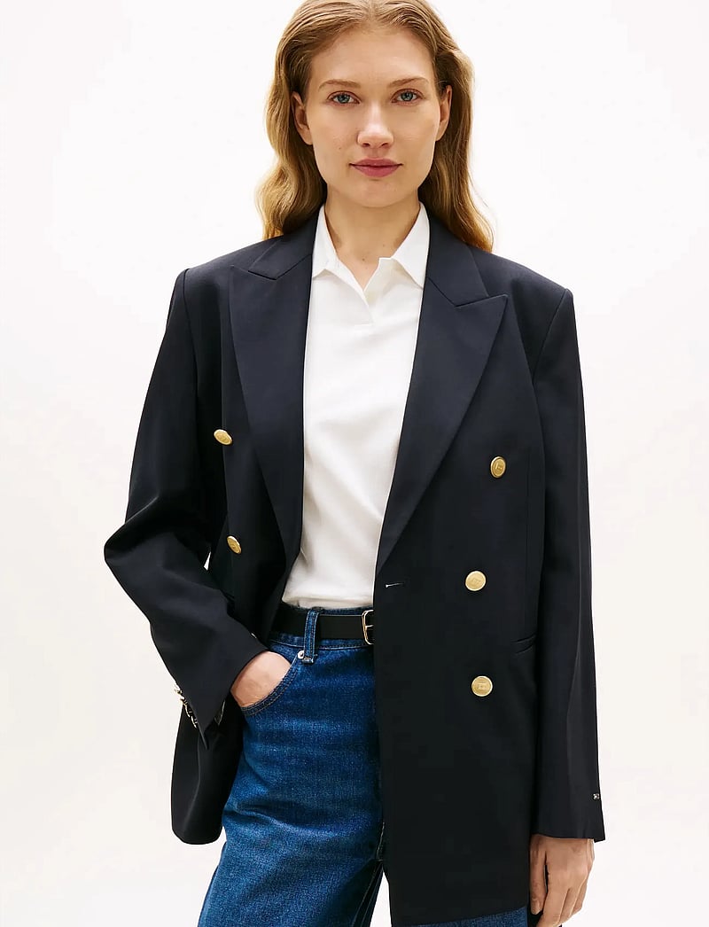 Tommy Hilfiger - TIMELESS WOOL DB BLAZER - kahes joones nööpidega bleiserid - dark night navy - 0