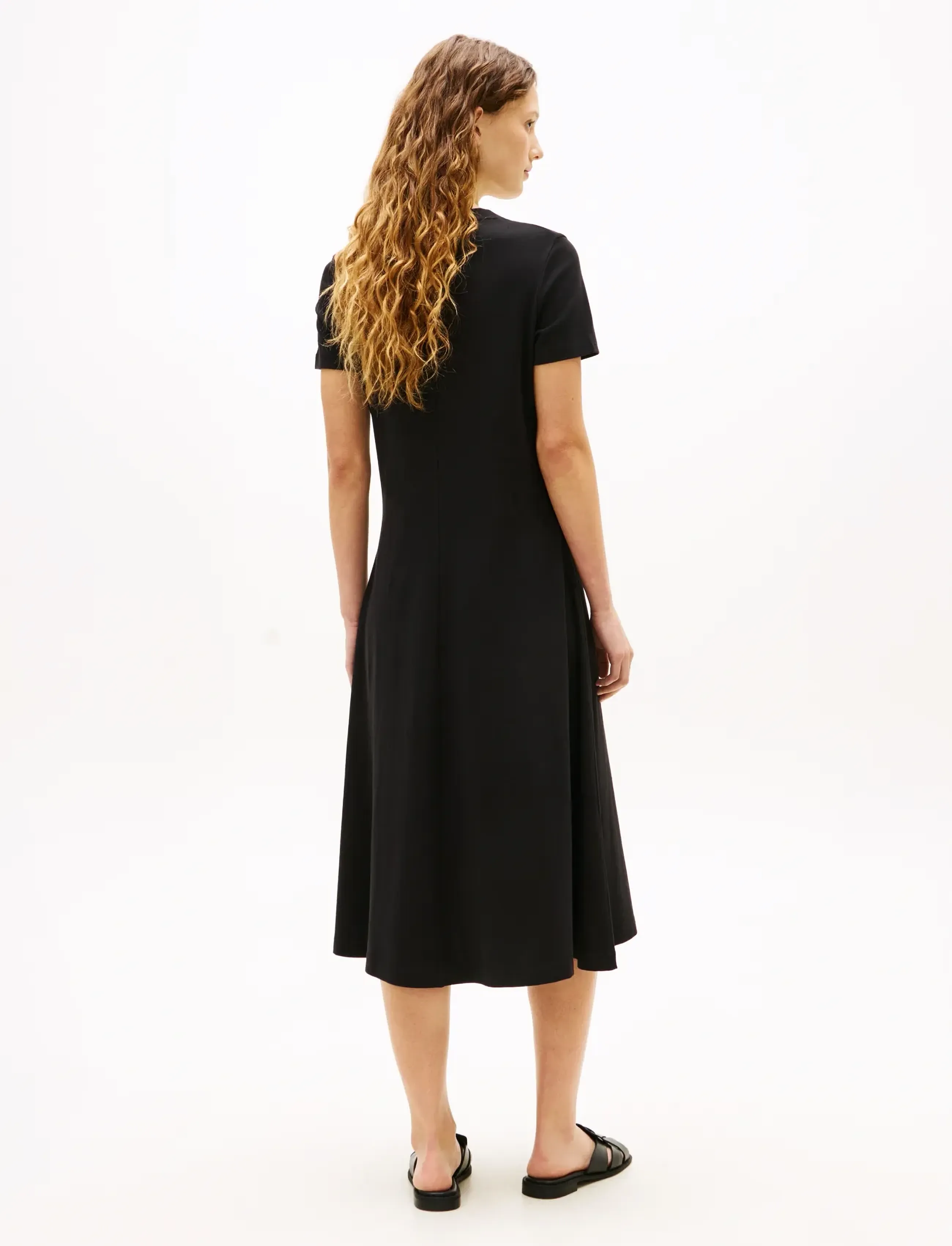 Tommy Hilfiger - INTERLOCK F&F MIDI DRESS - vasarinės suknelės - black - 5