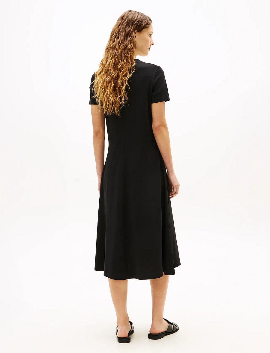 Tommy Hilfiger - INTERLOCK F&F MIDI DRESS - sommerkjoler - black - 5