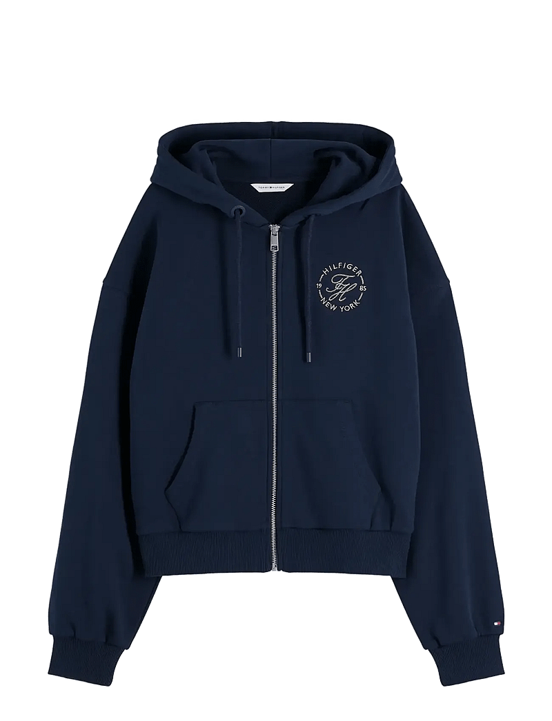 Tommy Hilfiger - TH ROUNDAL ZIP-UP HOODIE - hættetrøjer - dark night navy - 1