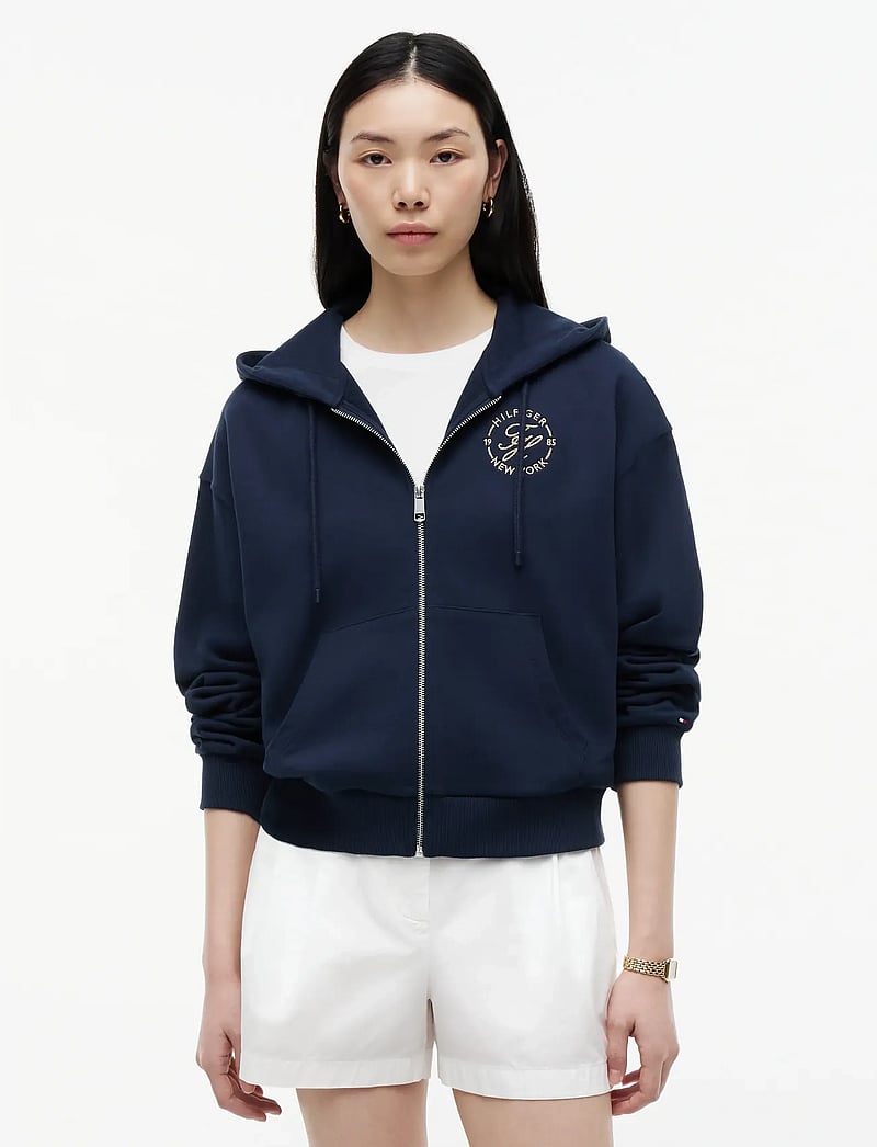 Tommy Hilfiger - TH ROUNDAL ZIP-UP HOODIE - hættetrøjer - dark night navy - 0