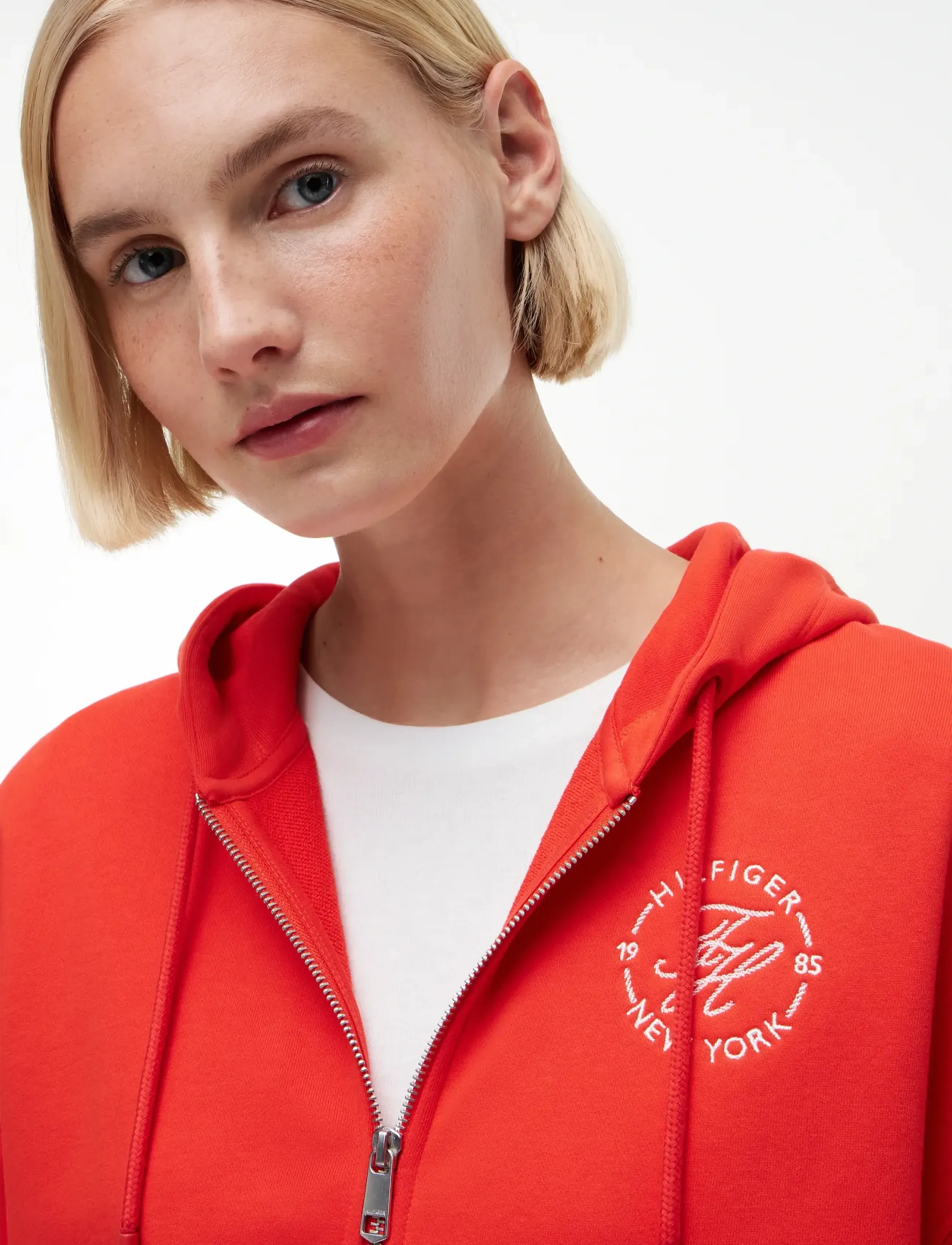 Tommy Hilfiger - TH ROUNDAL ZIP-UP HOODIE - kapuzenpullover - fire red - 3