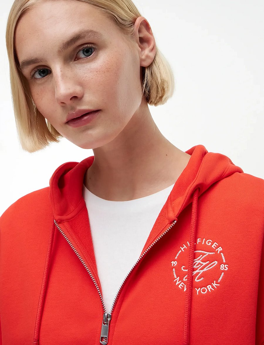 Tommy Hilfiger - TH ROUNDAL ZIP-UP HOODIE - kapuzenpullover - fire red - 3