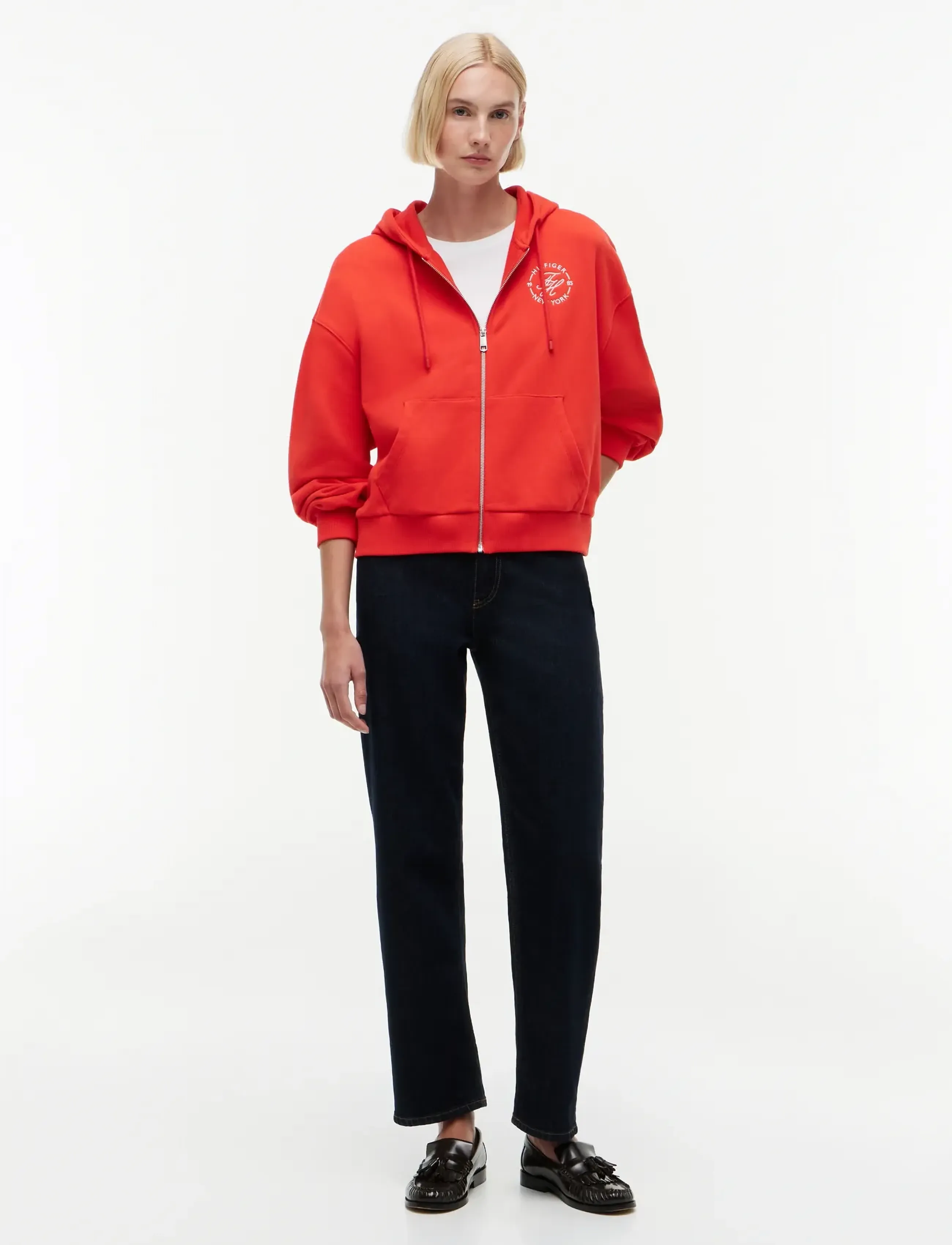 Tommy Hilfiger - TH ROUNDAL ZIP-UP HOODIE - kapuzenpullover - fire red - 4
