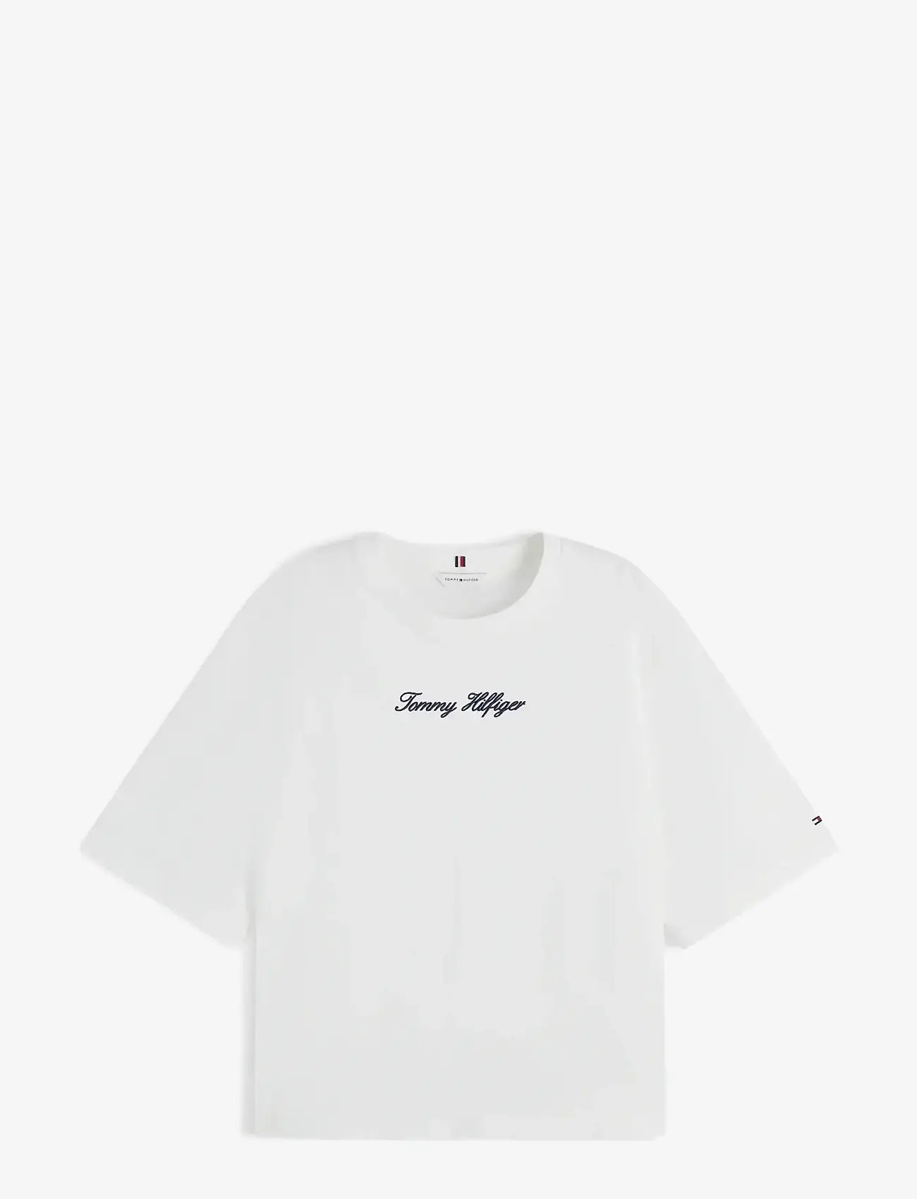 Tommy Hilfiger - CLASSIC SCRIPT TRAPEZE TEE - t-shirts - ecru - 1