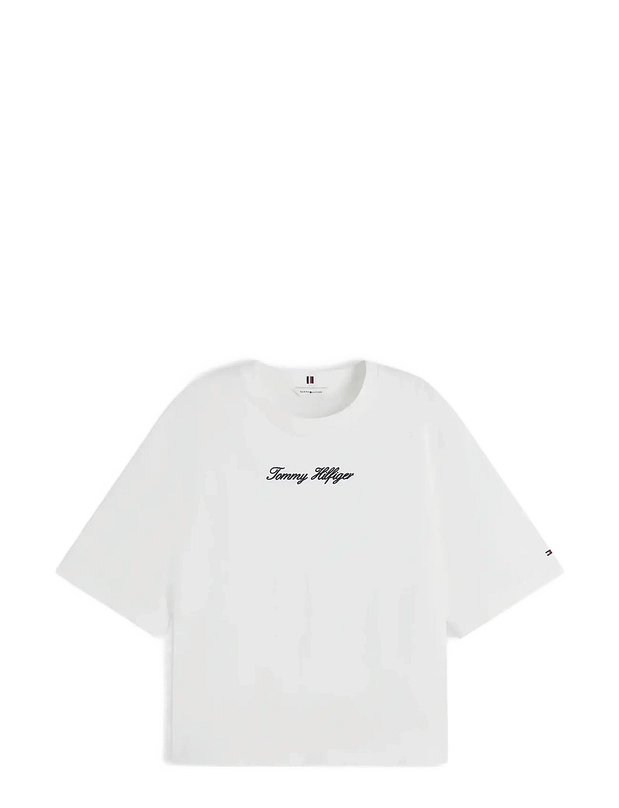 Tommy Hilfiger - CLASSIC SCRIPT TRAPEZE TEE - t-shirts - ecru - 1