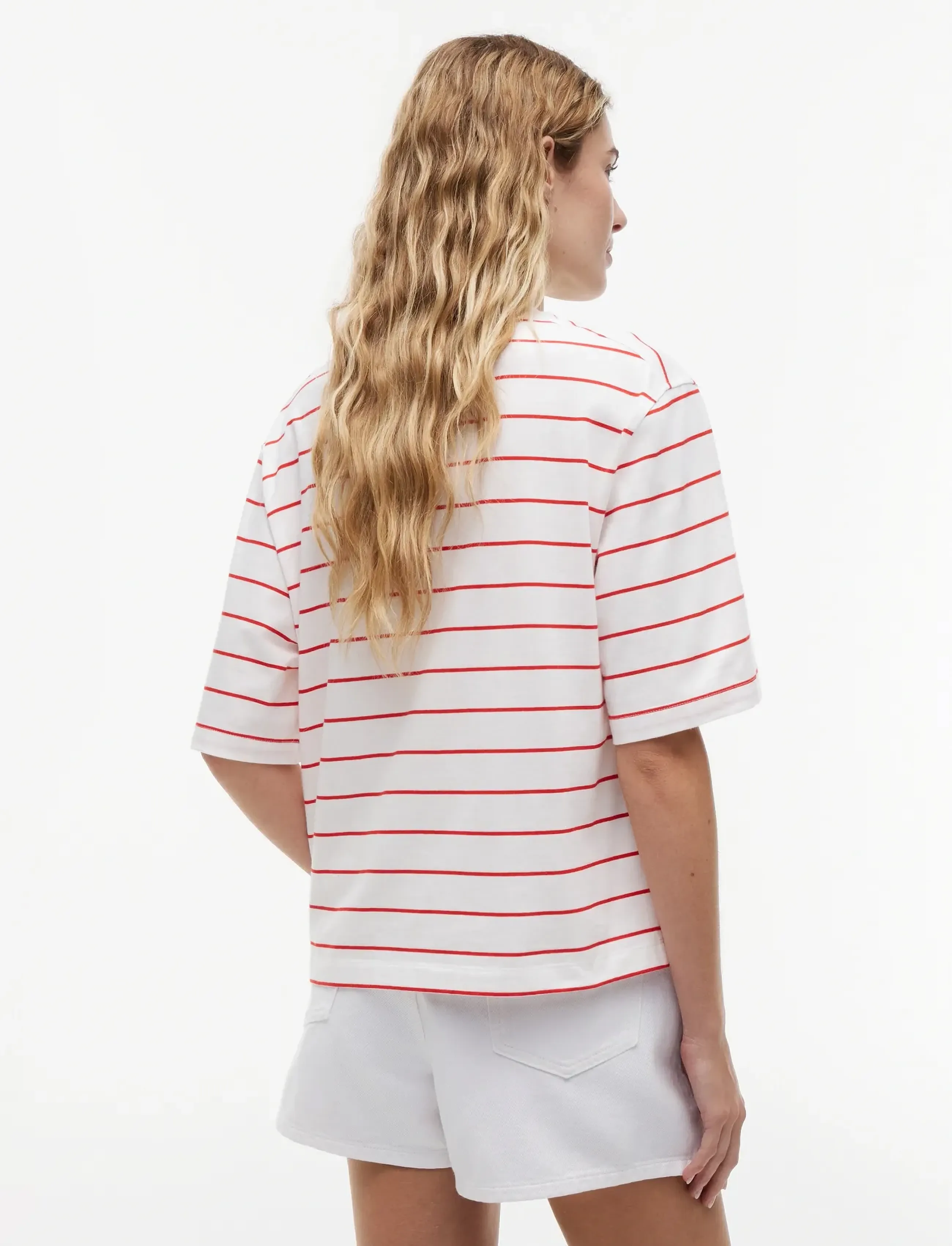 Tommy Hilfiger - CLASSIC SCRIPT TRAPEZE TEE - t-paidat - fine stp ecru   fire red - 2