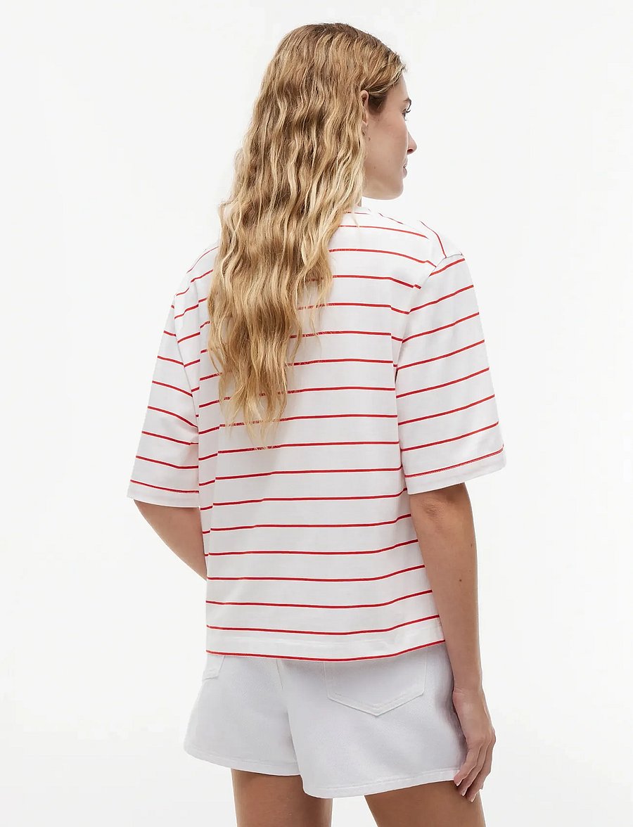 Tommy Hilfiger - CLASSIC SCRIPT TRAPEZE TEE - t-shirts - fine stp ecru fire red - 2