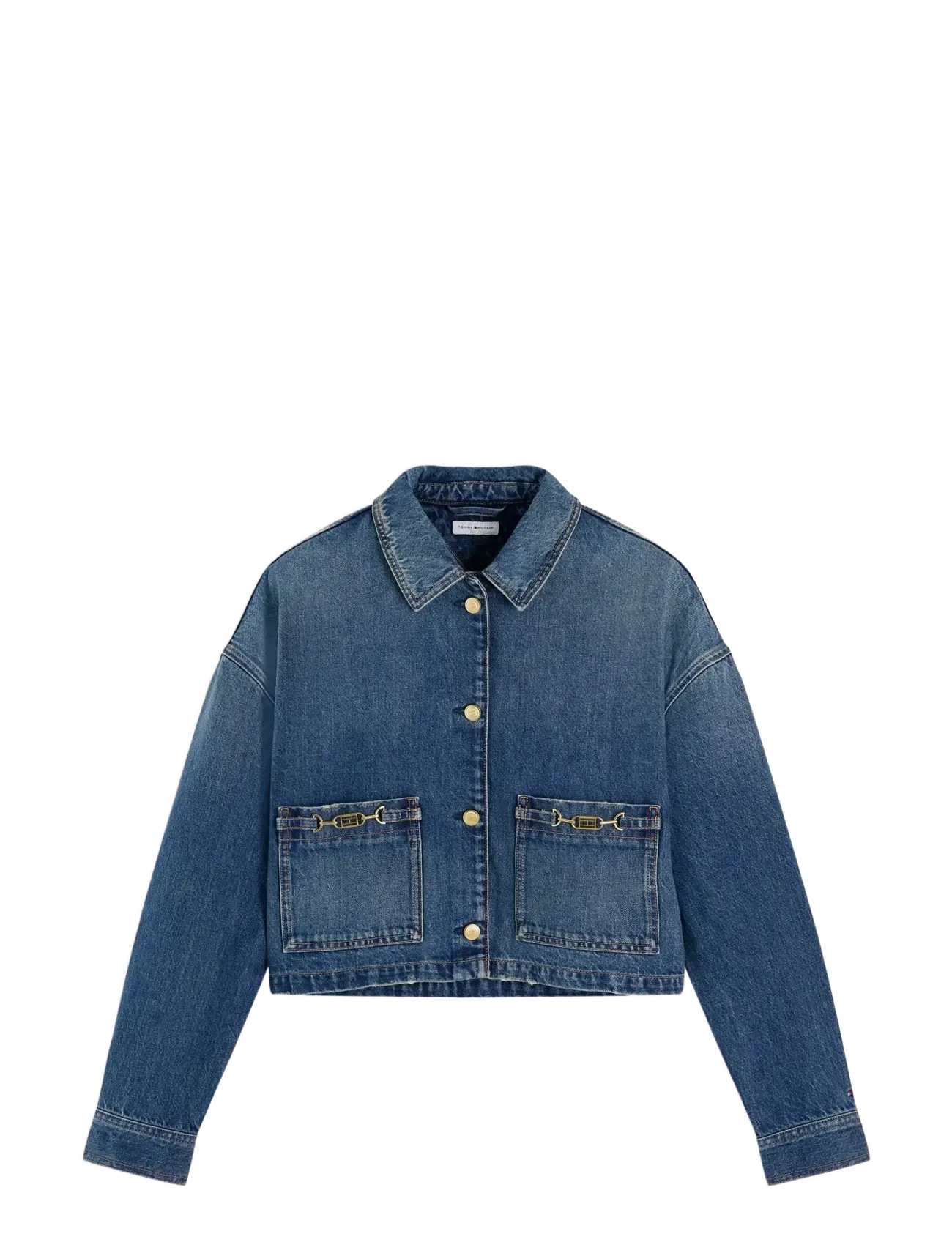 TOMMY HILFIGER Cropped Jacke Cam Mid Blau - M - Damen