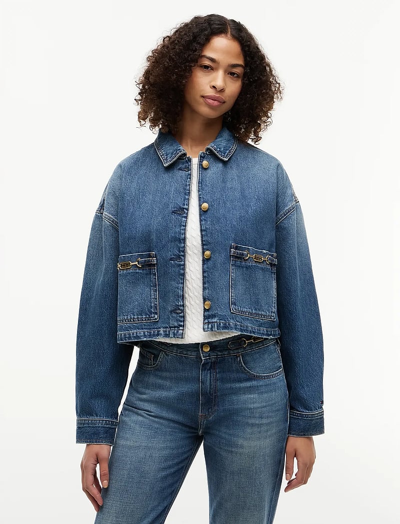 Tommy Hilfiger - CROPPED JACKET CAM MID - spring jackets - cam mid - 0