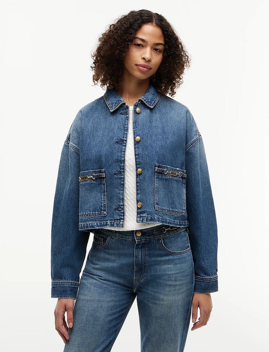 Tommy Hilfiger - CROPPED JACKET CAM MID - frühlingsjacken - cam mid - 0