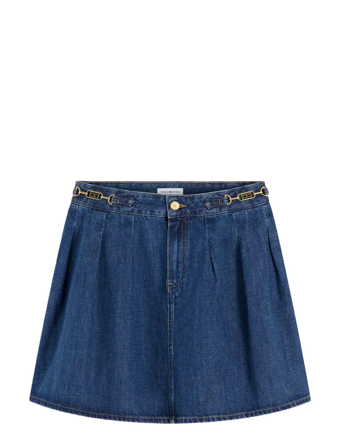 Tommy Hilfiger PLEATED SKIRT CAM MID RW - Jeansröcke - CAM MID / blue