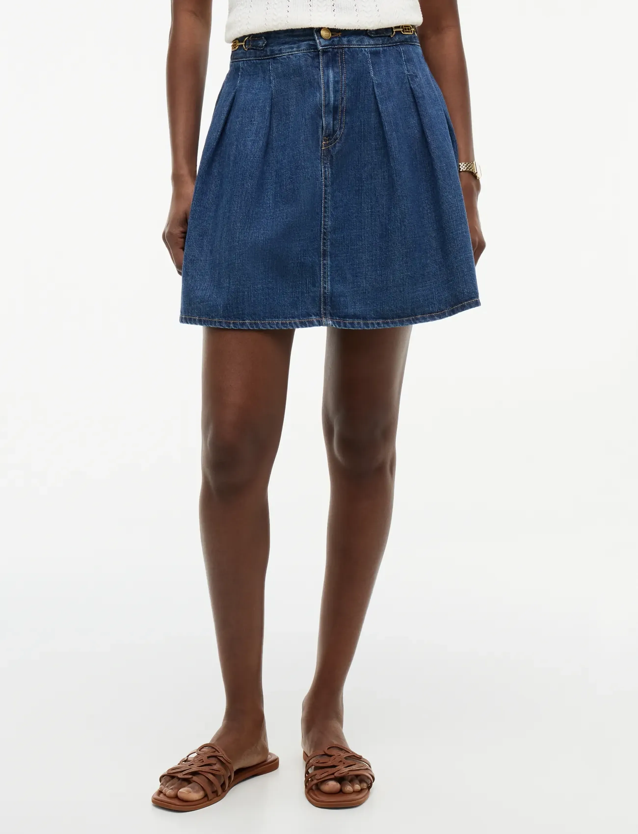 Tommy Hilfiger PLEATED SKIRT CAM MID RW - Röcke - CAM MID / blue