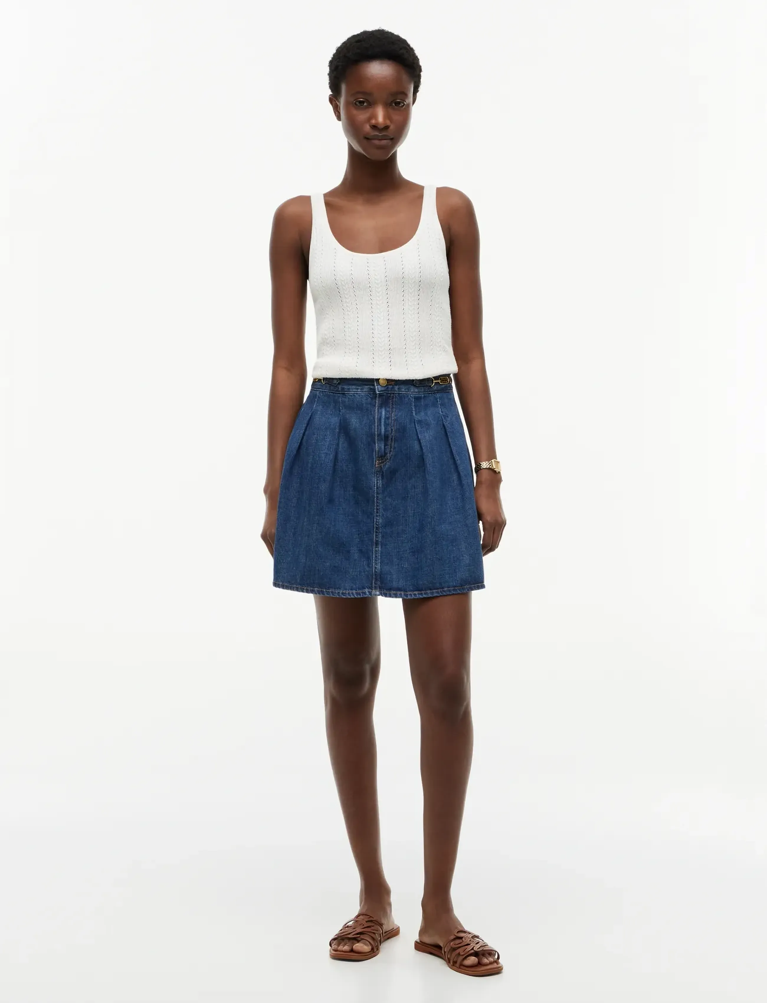 Tommy Hilfiger - PLEATED SKIRT CAM MID RW - denim skirts - cam mid - 3