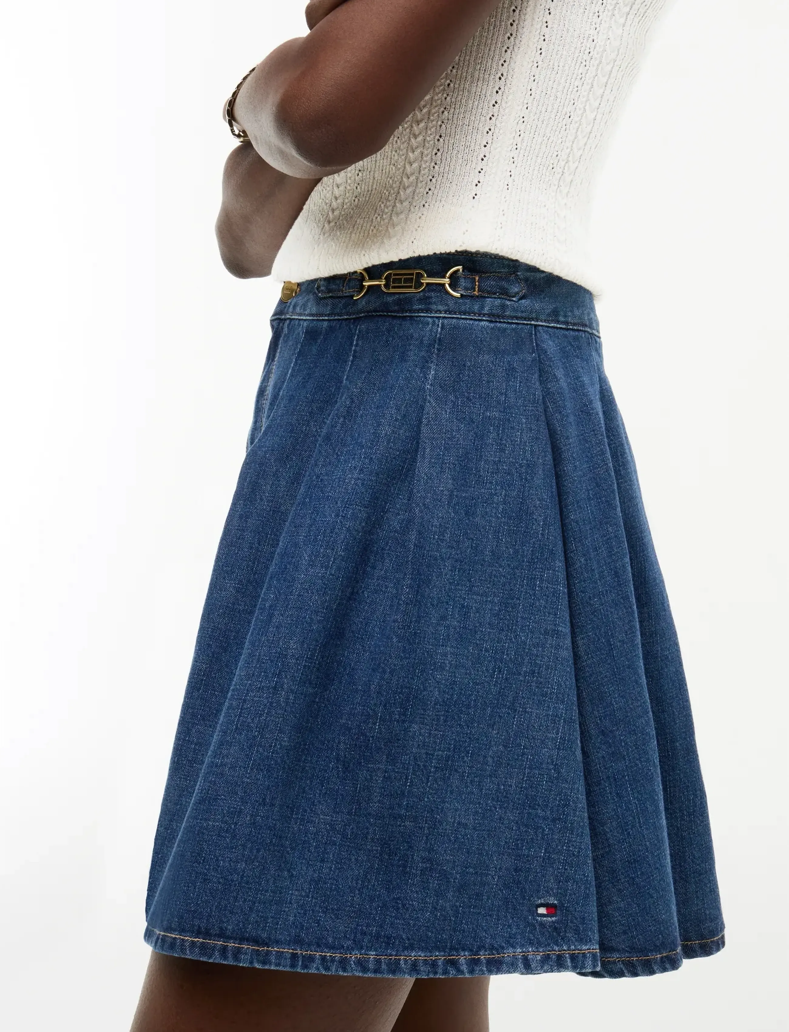 Tommy Hilfiger - PLEATED SKIRT CAM MID RW - denim skirts - cam mid - 4
