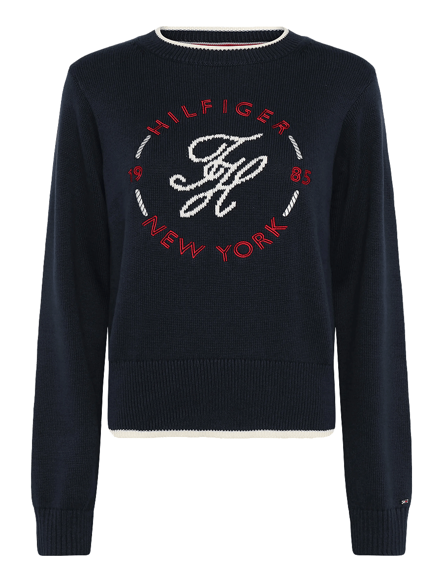 Tommy Hilfiger - RWB NAUTICAL C-NK SWTR - stickade tröjor - dark night navy - 1