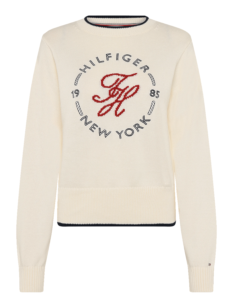 Tommy Hilfiger - RWB NAUTICAL C-NK SWTR - stickade tröjor - ivory petal - 0