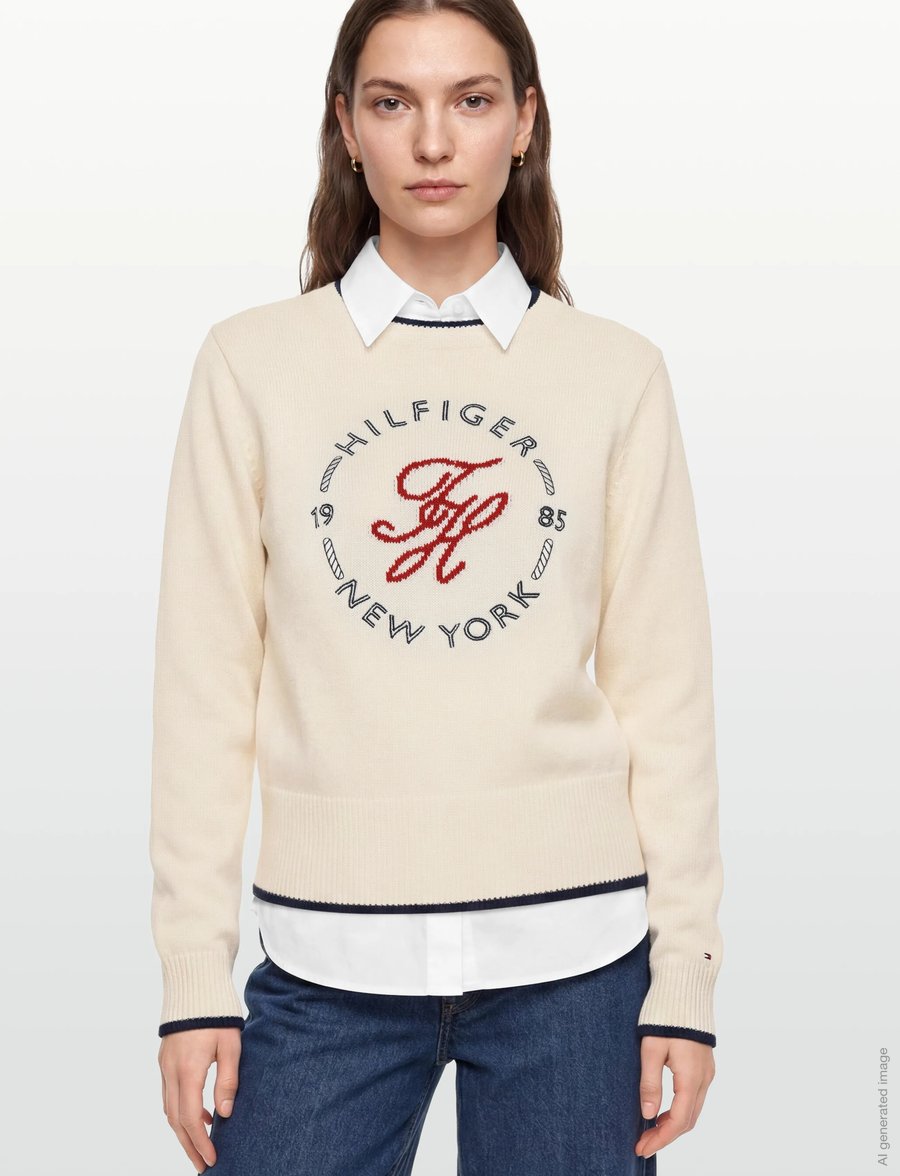Tommy Hilfiger - RWB NAUTICAL C-NK SWTR - sweatshirts - ivory petal - 3