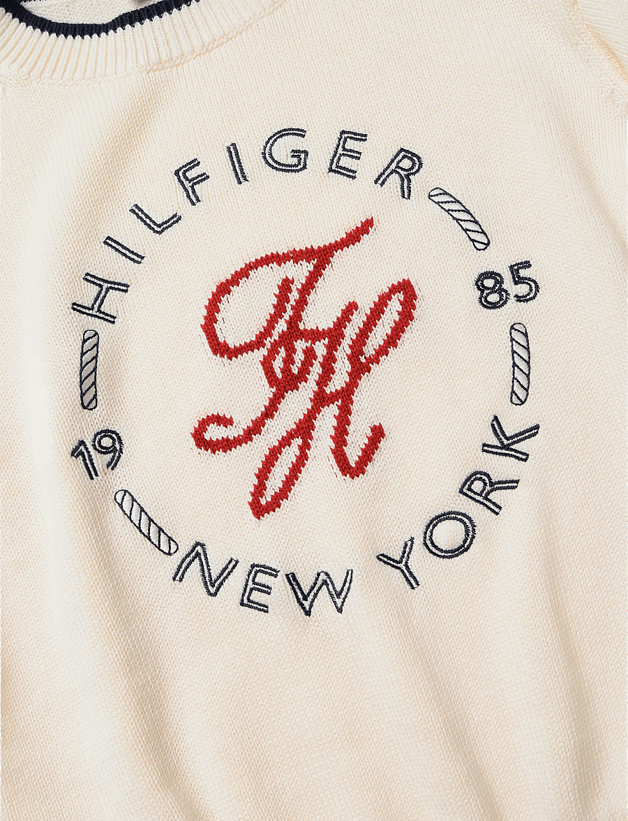 Tommy Hilfiger - RWB NAUTICAL C-NK SWTR - stickade tröjor - ivory petal - 2
