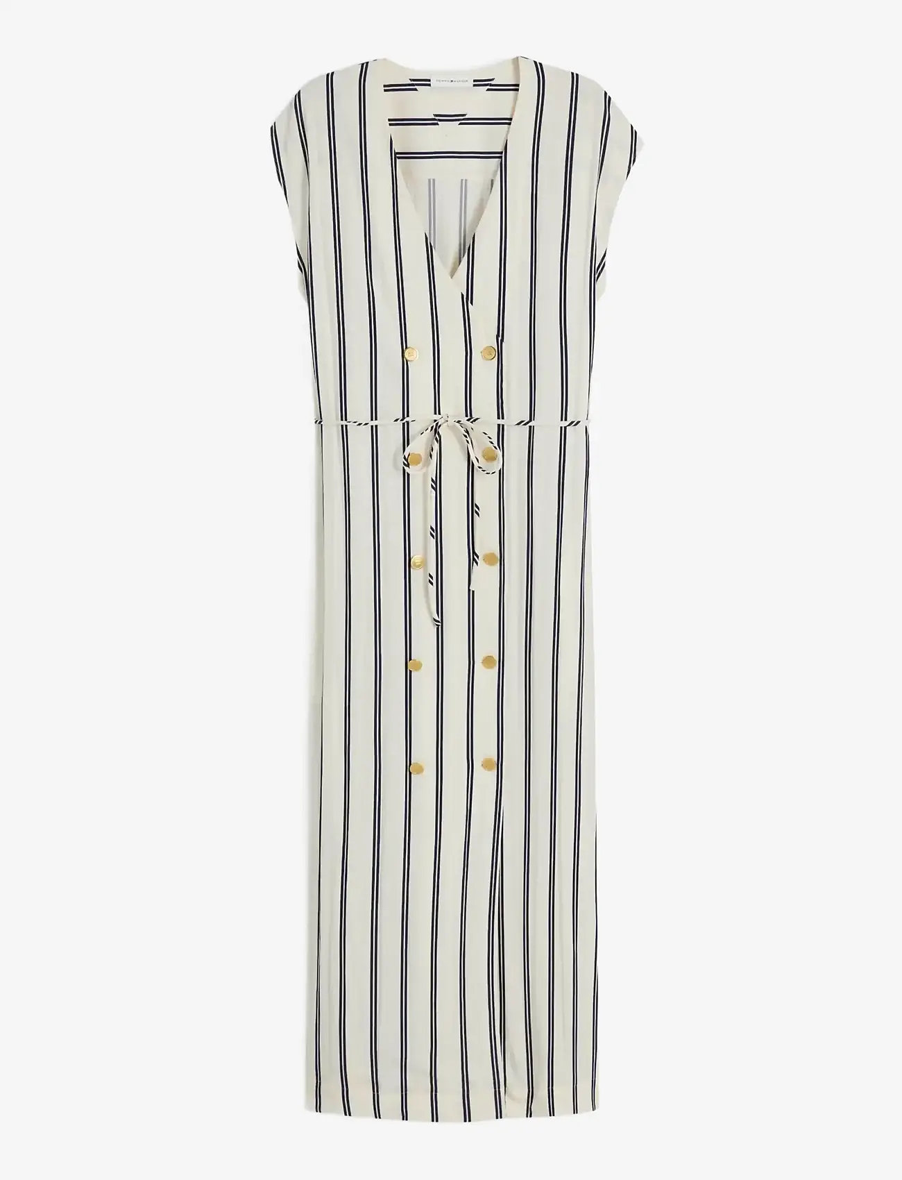 Tommy Hilfiger - NAUTICAL STRIPE NS MIDI DRESS - midikleider - dune calico navy stripe - 0