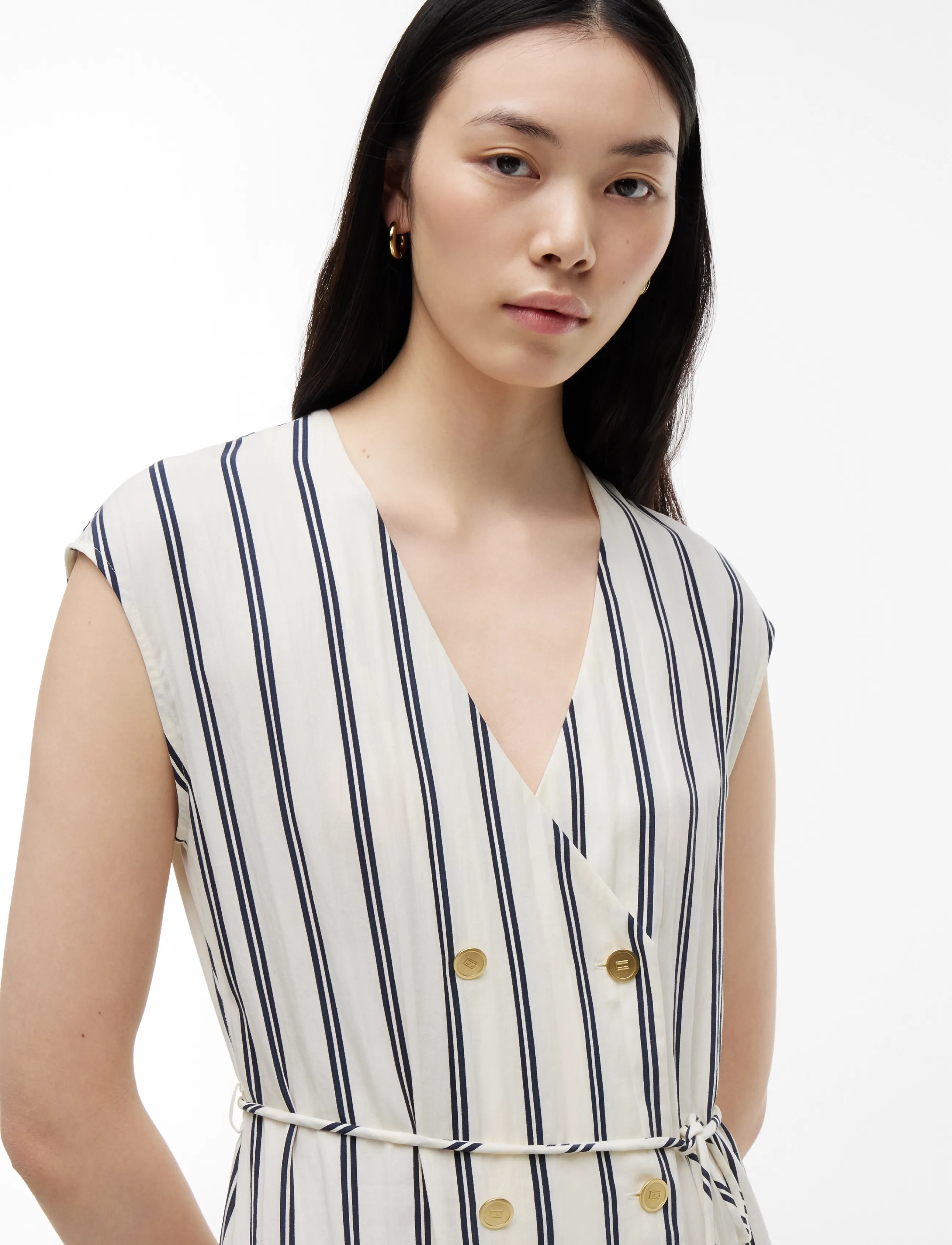 Tommy Hilfiger - NAUTICAL STRIPE NS MIDI DRESS - midi dresses - dune calico navy stripe - 2