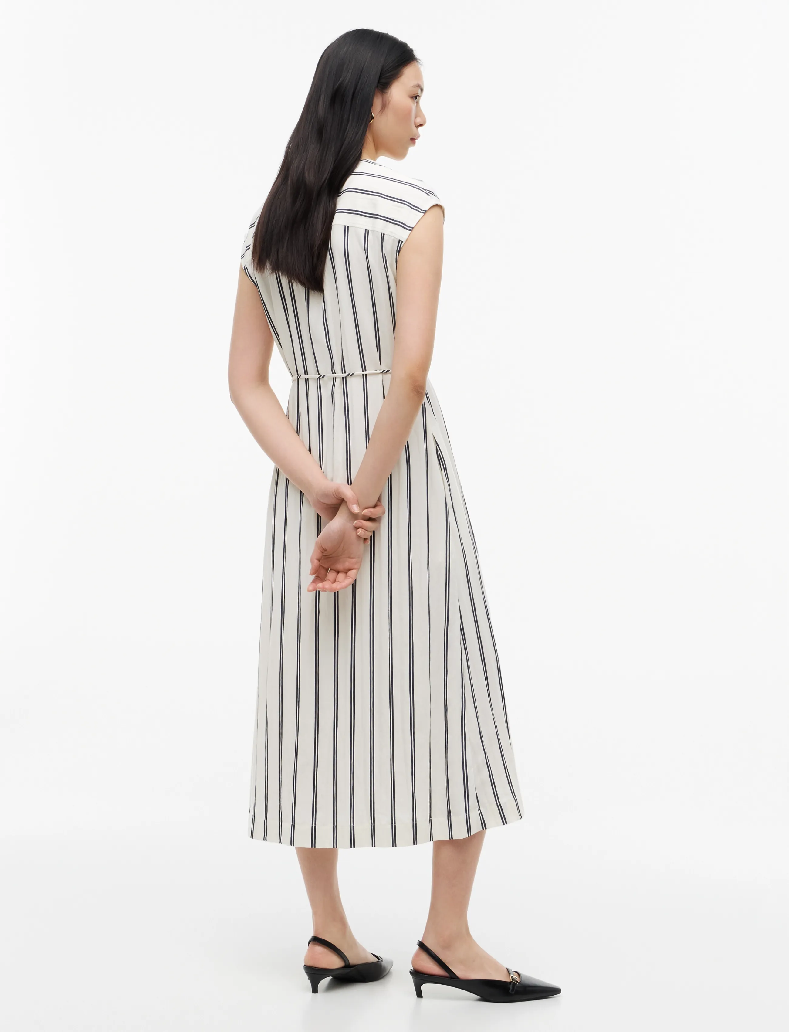 Tommy Hilfiger - NAUTICAL STRIPE NS MIDI DRESS - midi dresses - dune calico navy stripe - 4