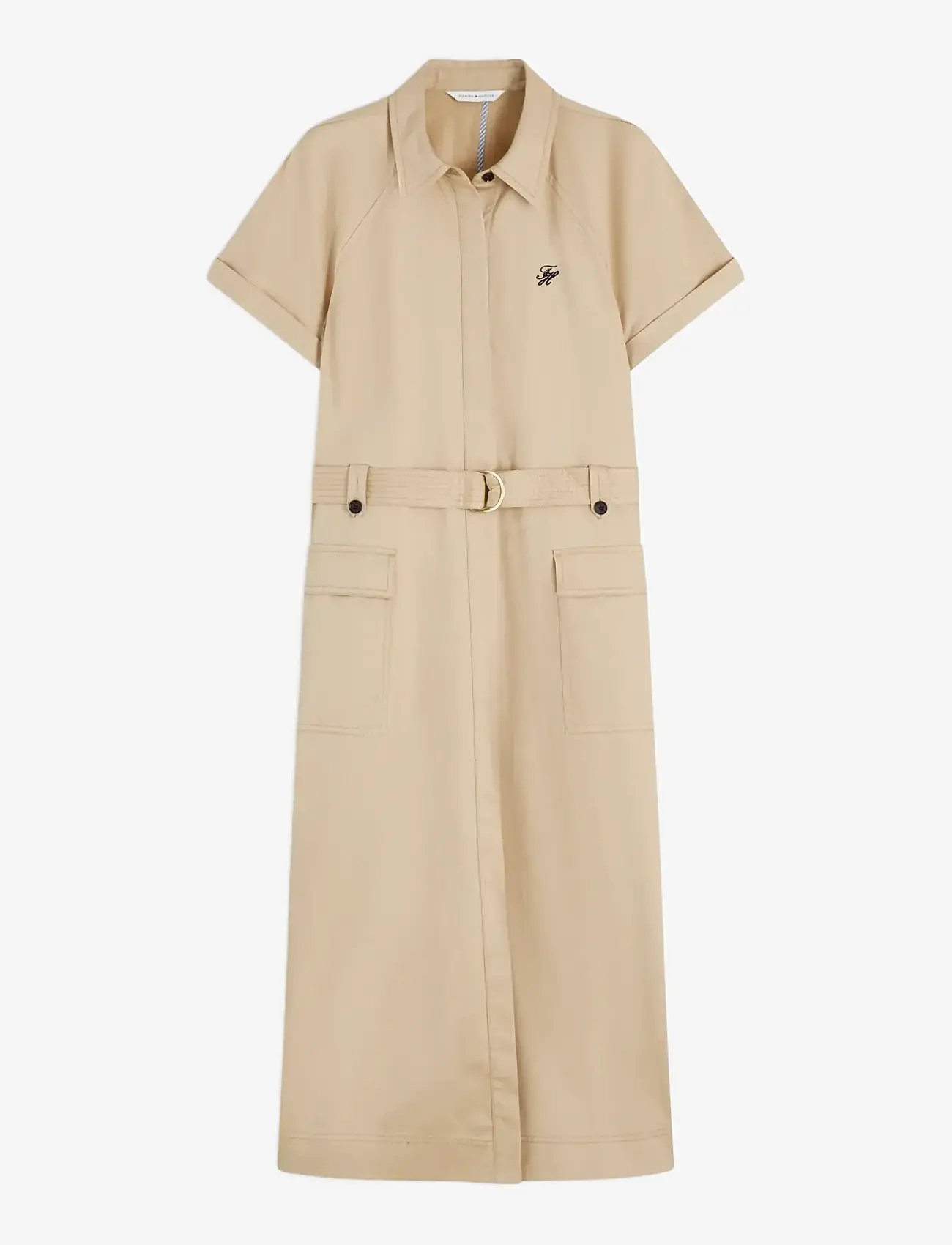 Tommy Hilfiger - CHINO UTILITY MIDI SS DRESS - skjortekjoler - gentle gold - 1