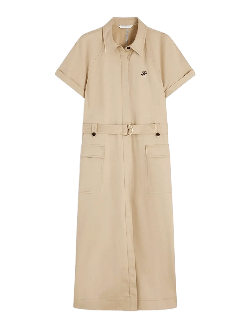 Tommy Hilfiger - CHINO UTILITY MIDI SS DRESS - skjortekjoler - gentle gold - 1