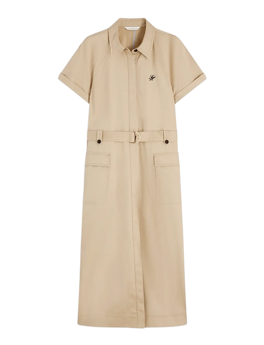 Tommy Hilfiger - CHINO UTILITY MIDI SS DRESS - robes chemises - gentle gold - 1