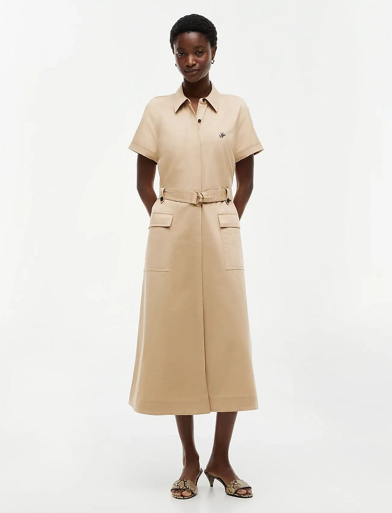 Tommy Hilfiger - CHINO UTILITY MIDI SS DRESS - skjortekjoler - gentle gold - 0