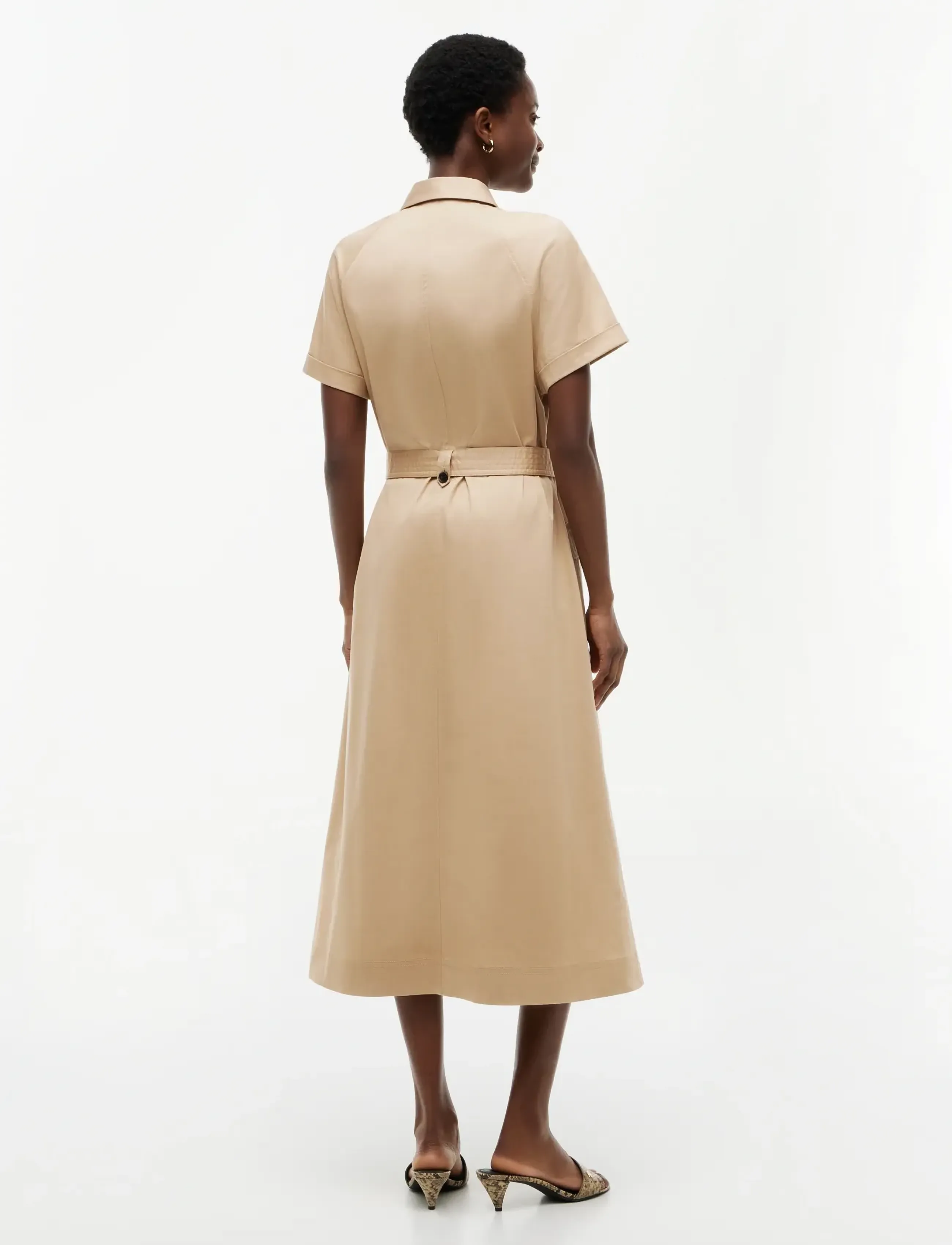 Tommy Hilfiger - CHINO UTILITY MIDI SS DRESS - robes chemises - gentle gold - 2