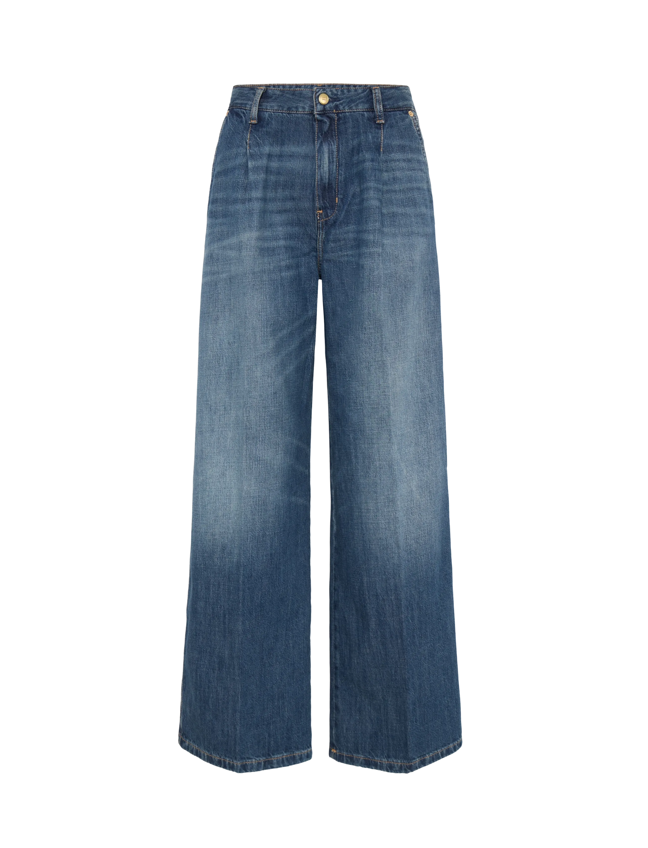 Tommy Hilfiger WIDE LEG PANTS CAM MID RW - Tommy Hilfiger - CAM MID / blue