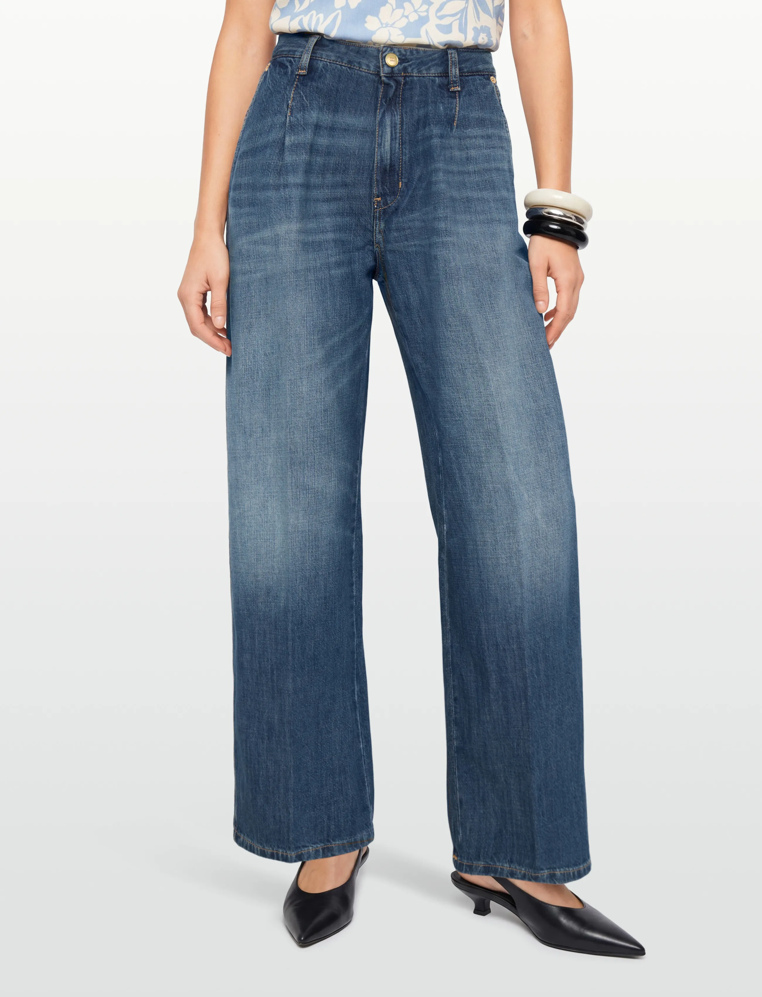 Tommy Hilfiger - WIDE LEG PANTS CAM MID RW - vida jeans - cam mid - 3