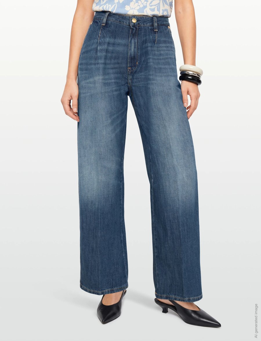 Tommy Hilfiger - WIDE LEG PANTS CAM MID RW - vida jeans - cam mid - 3