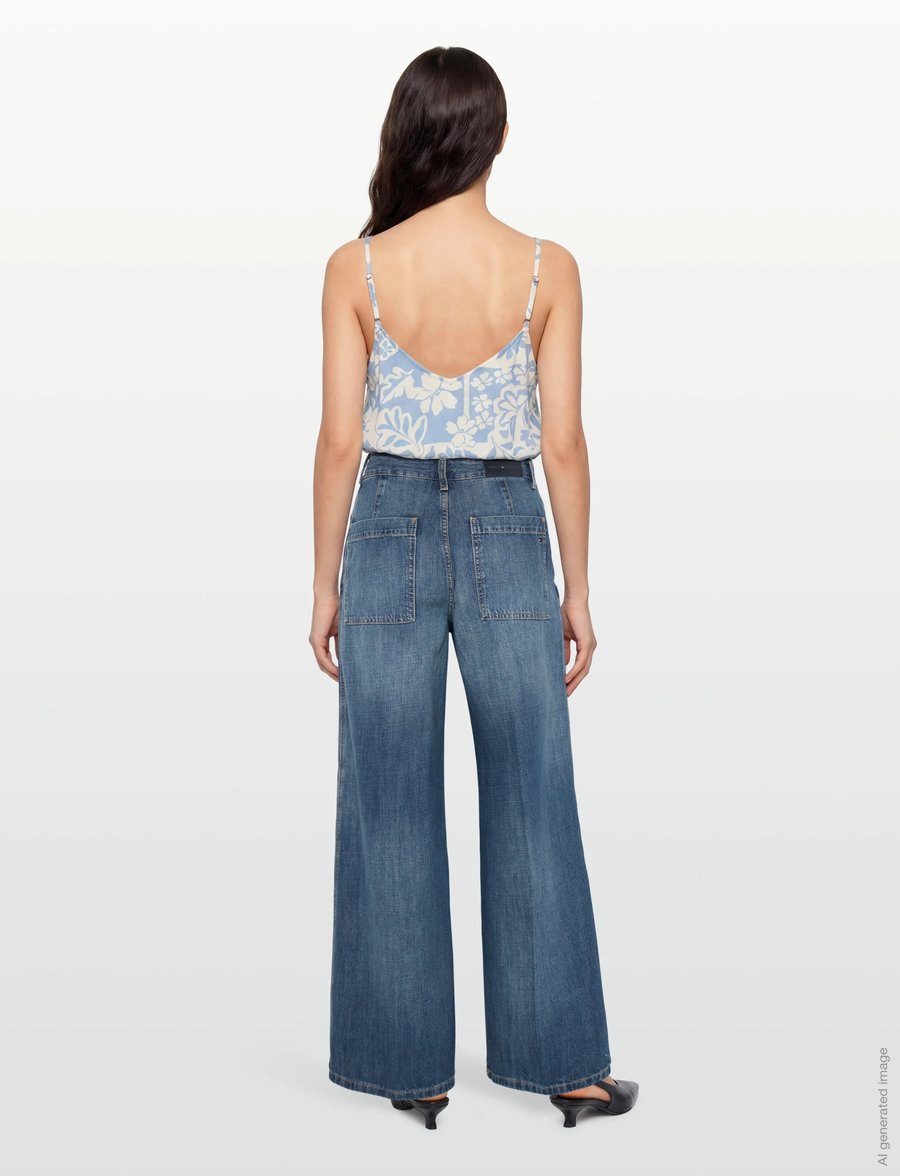 Tommy Hilfiger - WIDE LEG PANTS CAM MID RW - vida jeans - cam mid - 4