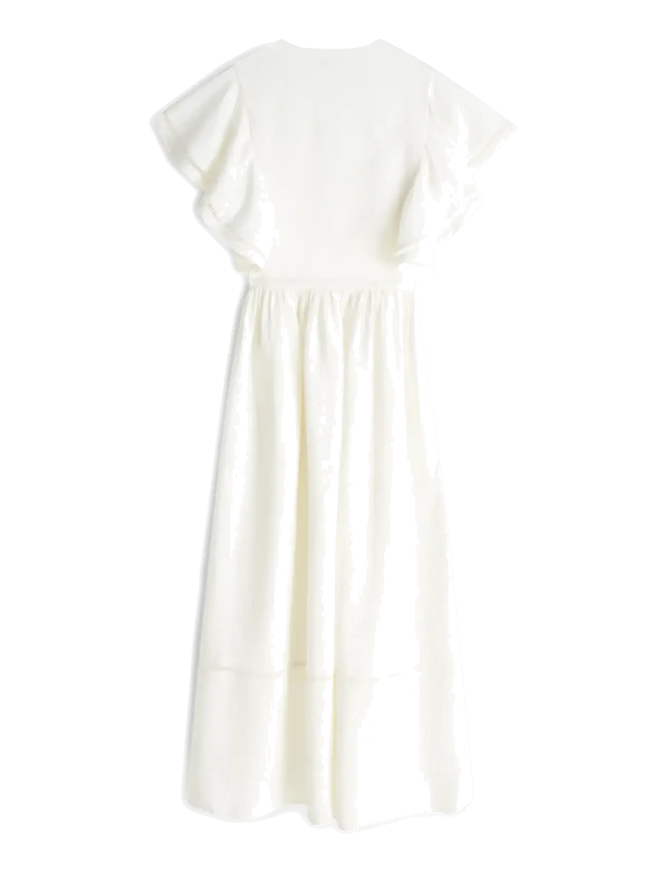 Tommy Hilfiger - LINEN FRILL MIDI SS DRESS - konfirmationstøj - ivory silk - 2