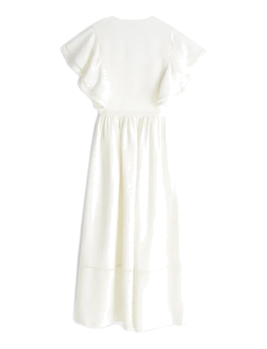 Tommy Hilfiger - LINEN FRILL MIDI SS DRESS - konfirmatsioon - ivory silk - 2