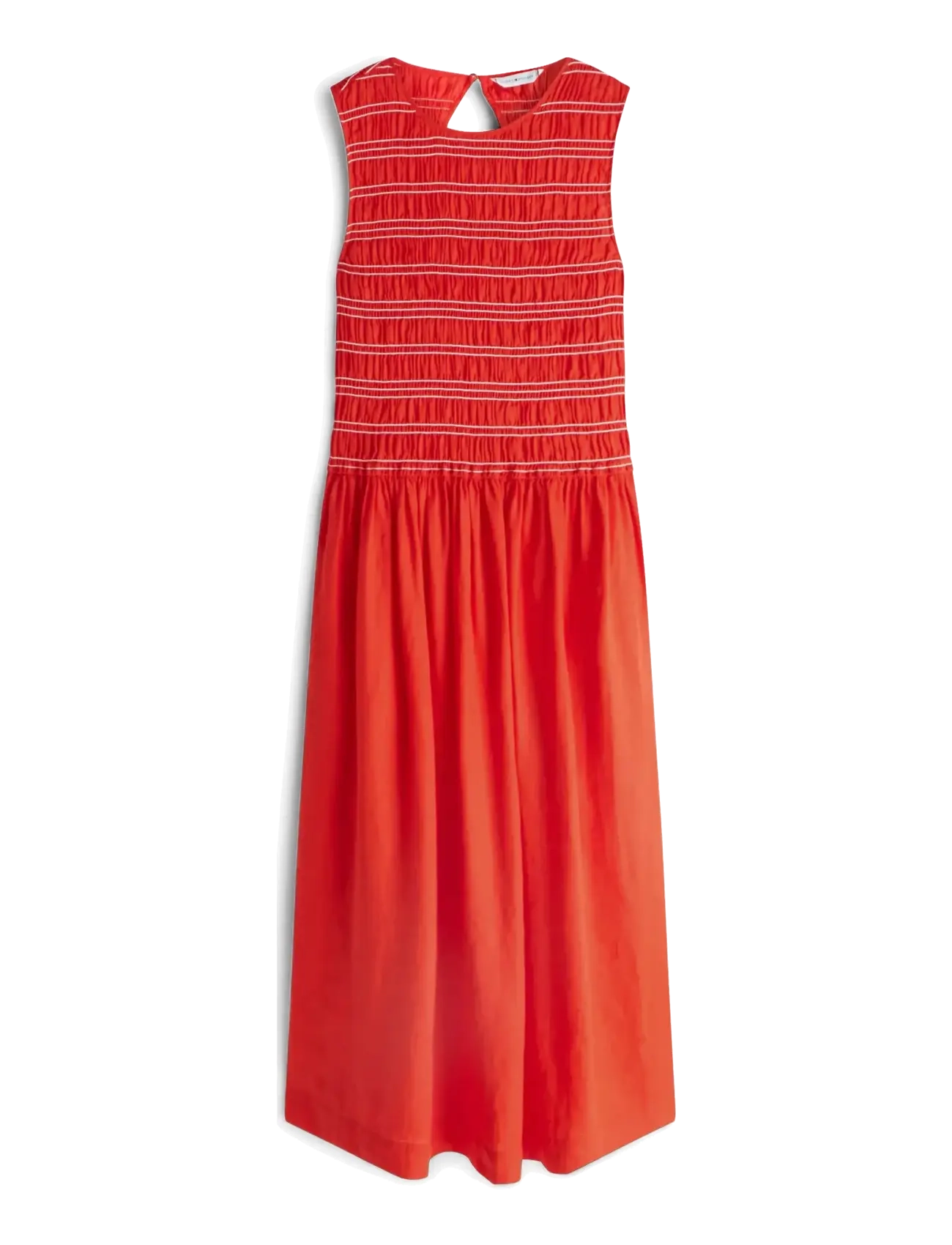 Tommy Hilfiger SMOCK LINEN NS MIDI DRESS - Midiklänningar - FIREWORKS / red