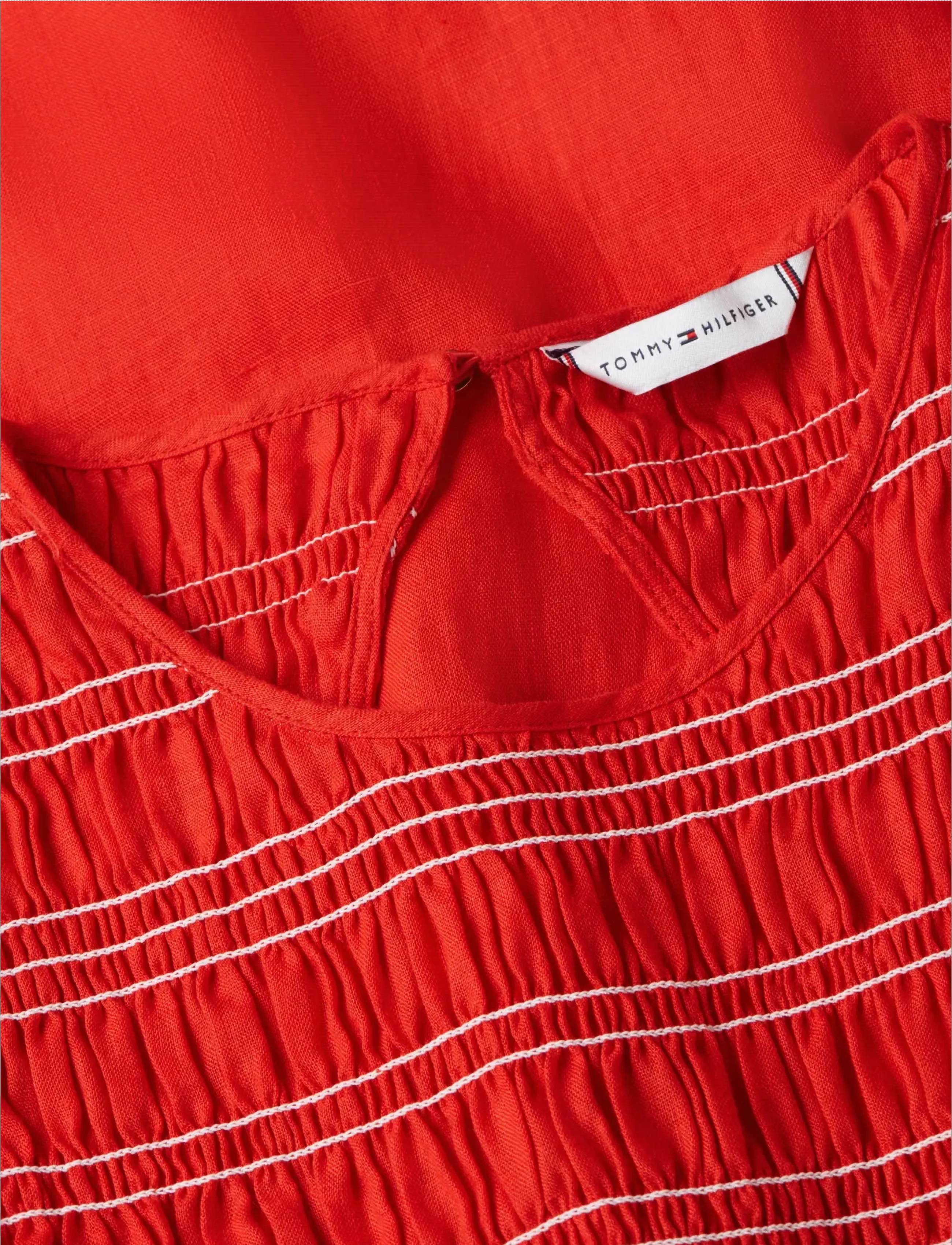 Tommy Hilfiger - SMOCK LINEN NS MIDI DRESS - robes midi - fireworks - 5